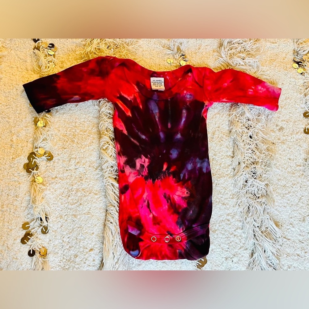 Long Sleeve Ice Tie Dye Onesie